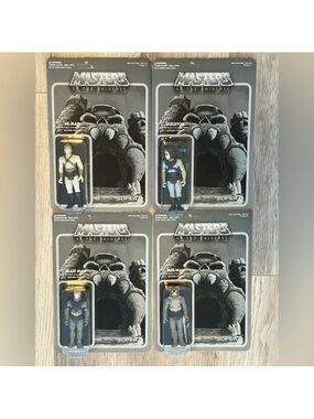 All 4 He-Man Masters Of The Universe MOTU Funko Reaction Super 7 Toy Figures